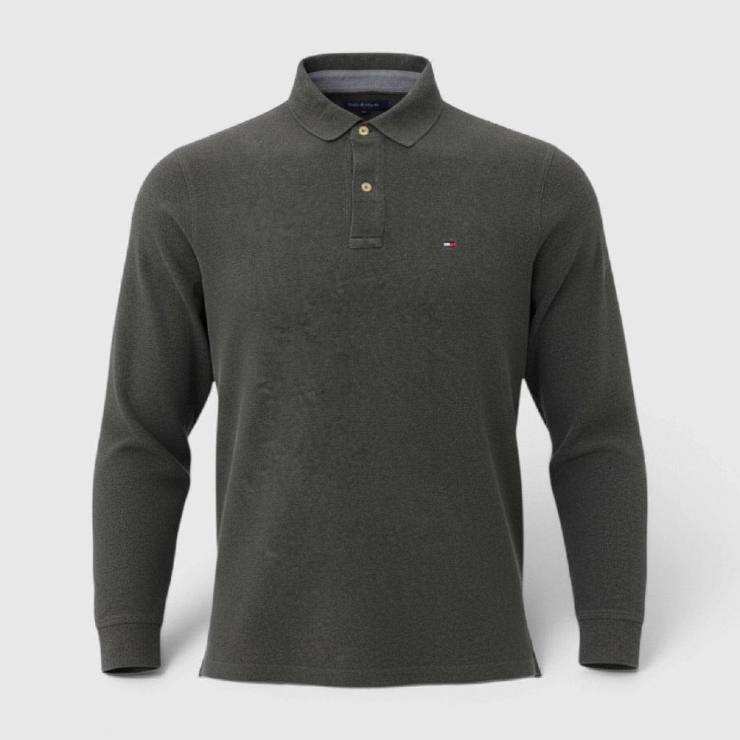Tommy Hilfiger Ανδρική Μακρυμάνικη Polo Μπλούζα Γκρι / Pre-Owned